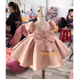 VÁY CÔNG CHÚA CÁNH ÉN Nhung Nguyễn Váy Đầm Công chúa Bé Gái Cao Cấp Tặng Kèm Cài