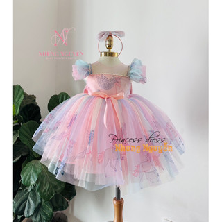 Váy Công Chúa Ngựa Thân Pony Unicorn Nhung Nguyễn Váy Đầm Công chúa Bé Gái Cao Cấp Tặng Kèm Cài