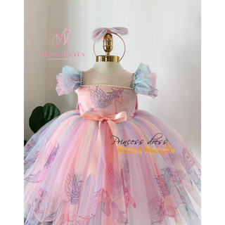 Váy Công Chúa Ngựa Thân Pony Unicorn Nhung Nguyễn Váy Đầm Công chúa Bé Gái Cao Cấp Tặng Kèm Cài