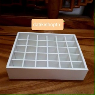 khay son 30 ô màu trắng