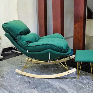 Ghế bập bênh thư giãn nhập khẩu[+Gác chân] Bảo hành 2 năm Chân gỗ sơn Pu chống ẩm