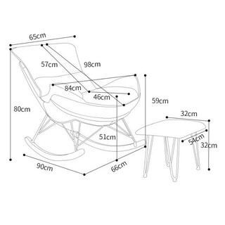 Ghế bập bênh thư giãn nhập khẩu[+Gác chân] Bảo hành 2 năm Chân gỗ sơn Pu chống ẩm