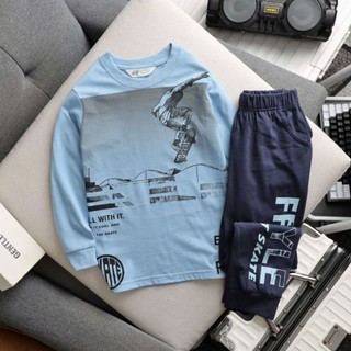 set bộ cotton dài tay Bé trai đại
