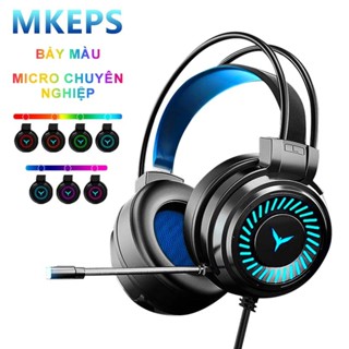 Tai Nghe Game MKEPS, Có Mic Và đèN Rgb, Ba LoạI đầU CắM, Phù HợP Cho đIệN ThoạI Và MáY TíNh