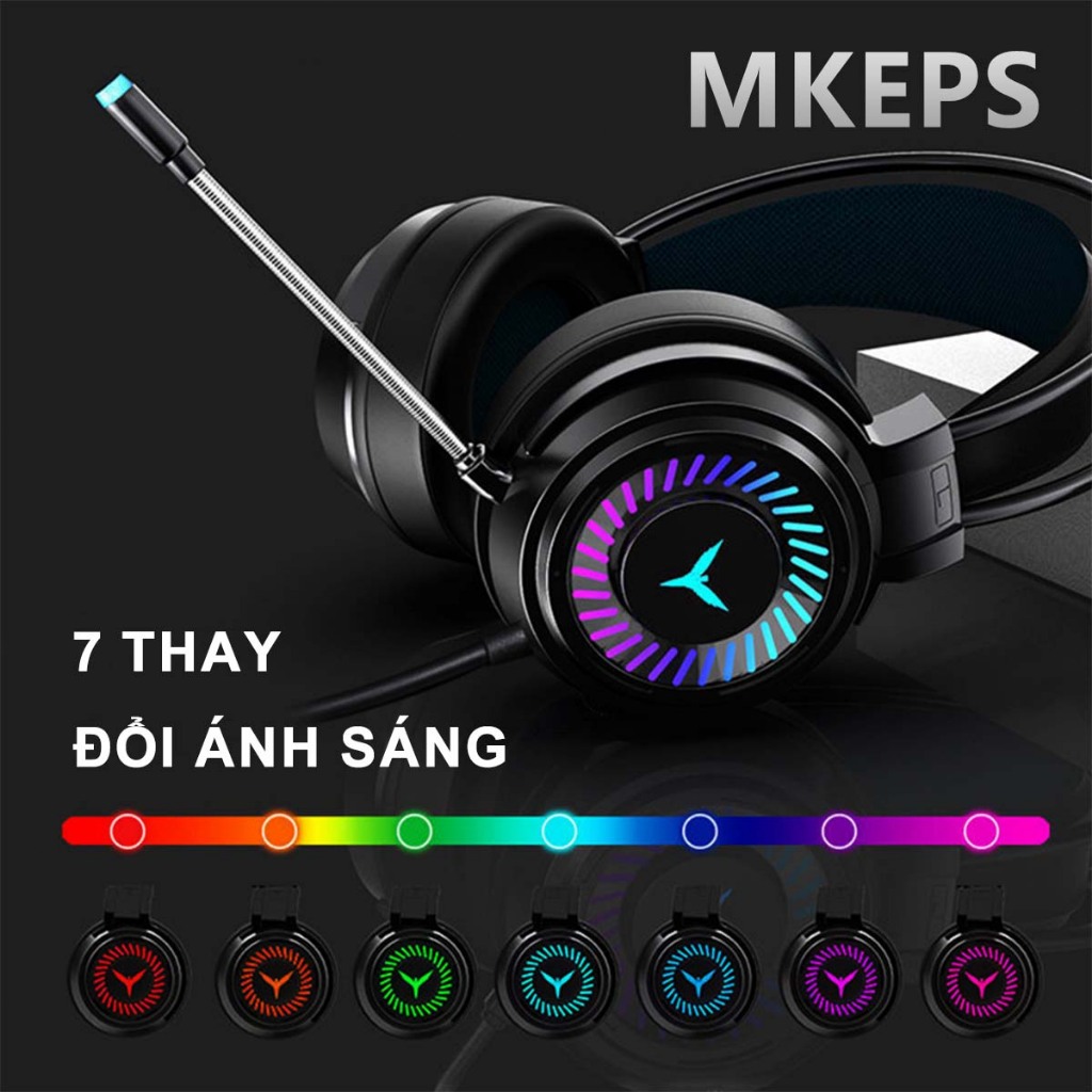Tai Nghe Game MKEPS, Có Mic Và đèN Rgb, Ba LoạI đầU CắM, Phù HợP Cho đIệN ThoạI Và MáY TíNh | BigBuy360 - bigbuy360.vn