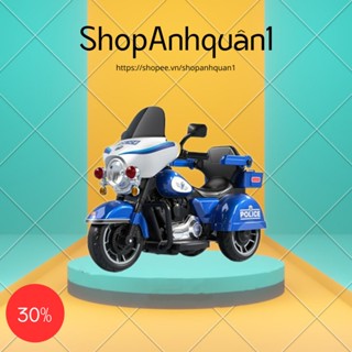 Xe máy điện trẻ em xe moto điện cảnh sát 609 có đèn có nhạc cho bé 2-6 tuổi