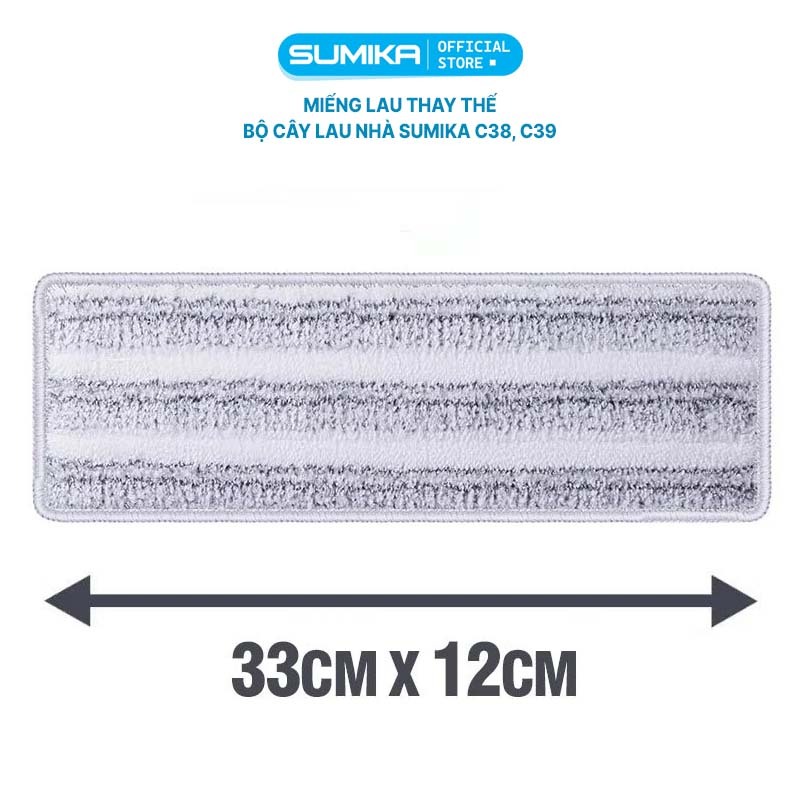 Miếng lau nhà thay thế Bộ lau nhà SUMIKA C38, C39, kích thước bông lau 33x12cm