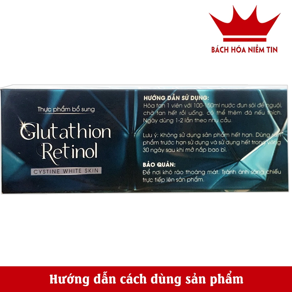 Viên sủi  Glutathion Retinol - đẹp da,  - hộp 20 viên
