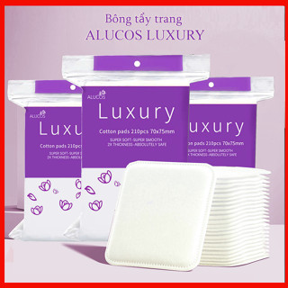 [Cao cấp] [Combo 02 03 gói] Bông tẩy trang Alucos Luxury Size Đại Bản To 210 miếng chính hãng