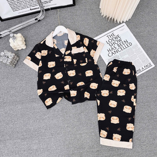 Bộ pijama chất vải lụa mango mềm mịn mát co giãn nhẹ không nhăn không phai quần lửng áo cộc freesize 40 đến 60kg