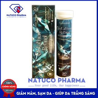 Sủi Collagen  Glutathion Retinol giúp đẹp sáng da, trắng da toàn thân, da mịn màng, sáng mịn -Tuýp 20 viên