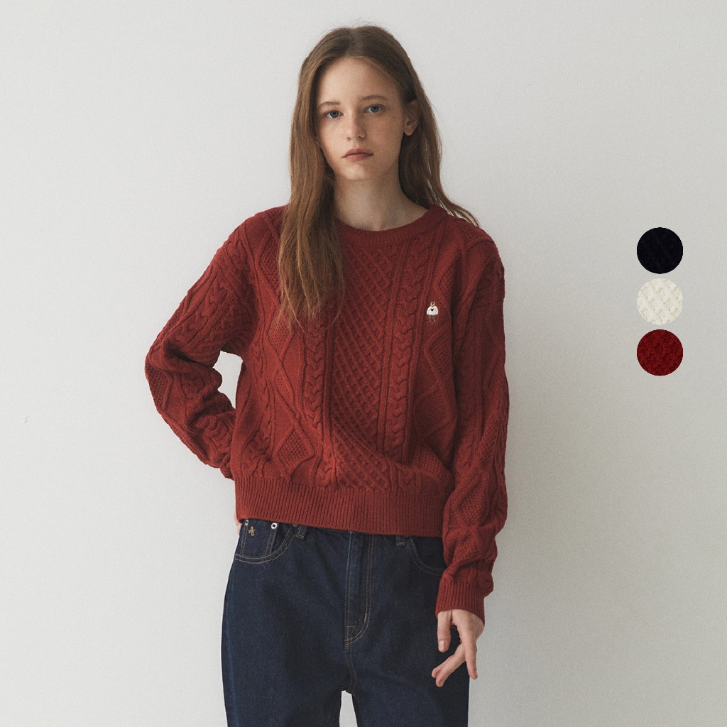 Áo Sweater WHO.A.U Steve Aran Cable Sweater_WHKAE4T12F