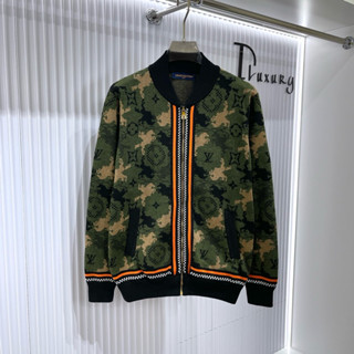  ⚜️ HÀNG CAO CẤP  – Áo Khoác Len LuonVuituoi Xanh Rêu Hoạ Tiết Logo Sắc Net - Khoác Bomber Blouson  Nam Nữ Cao Cấp Loại 1 