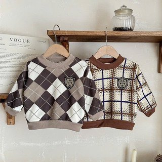 Áo len hoạ tiết vintage cho bé Embap Order, áo len ấm áp phong cách hàn quốc