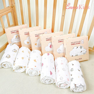 Khăn Tắm sơ sinh Muslin 6 Lớp Emmakids, Khăn Xô Đa Năng đa năng choàng quấn ủ Mềm Mại, Thấm Hút, Kích Thước 105*80 cm