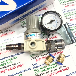 ẢNH THẬT HÀNG XỊN (Kèm đủ phụ kiện) Van điều áp khí nén AR2000-02 loại tốt có sẵn khớp nối