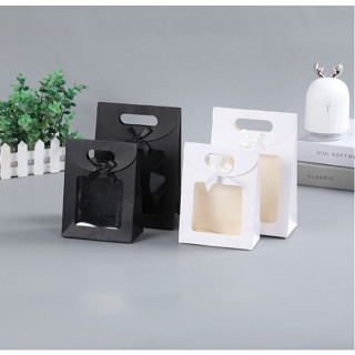 Sỉ 10 Túi đựng quà giấy kraft cao cấp, dày có (Cửa Sổ), có nơ.TÚI NẮP NƠ