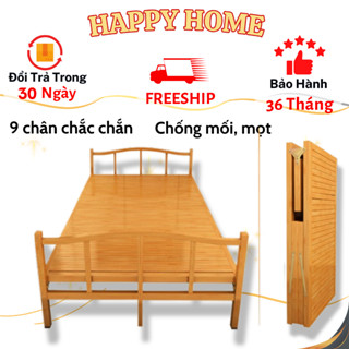 [ FREESHIP] Giường Tre Gấp Gọn Và Giường Gỗ Gấp Gọn Làm Từ 100% Tre Thiên Nhiên Chịu Tải Hơn 500Kg