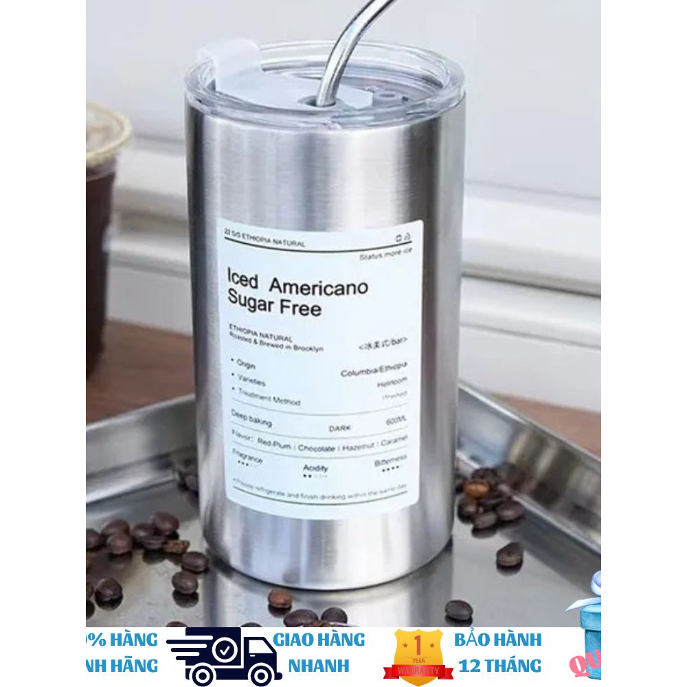 Cốc giữ nhiệt kiểu dáng mới inox 304 thể tích 600ml-Ly cốc giữ nhiệt Iced Americano Sugar Free 600ml