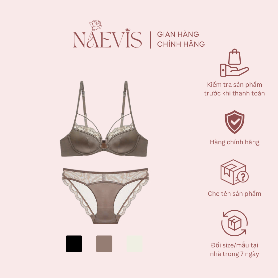 Bộ Lụa Satin Seola, Bộ Lụa Satin Gọng Dẻo Mềm Mại Naevis Lingerie