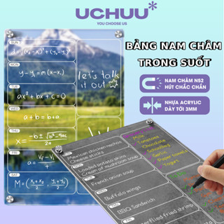 [Tặng Bút] Bảng Nam Châm Trong Suốt UCHUU Bảng Acrylic Hít Từ Tính Ghi Chú Lập Kế Hoạch Dán Tủ Lạnh