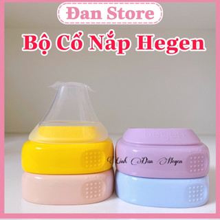  Tách Lẻ- Cổ bình sữa hegen màu tím hồng xanh trắng và nắp đậy núm ti cho bình sữa hegen chính hãng 