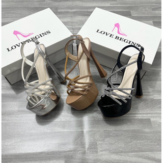 Giày cao gót 15 phân love begins quai xoàn đan chéo sang chảnh năng động mã 04
