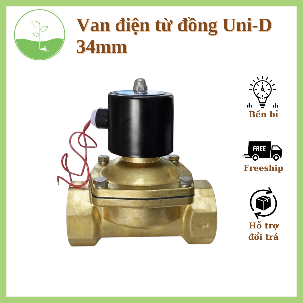 Van điện từ đồng Uni-D 34mm