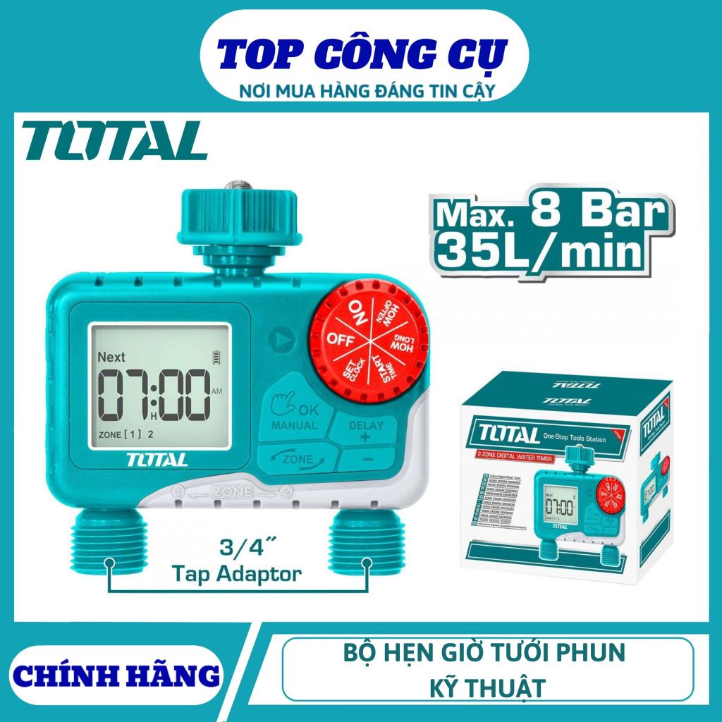 TOTAL Bộ hẹn giờ tưới phun kỹ thuật số THHCQ9206