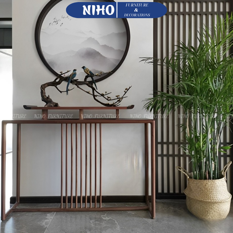 Bàn console, Bàn,Kệ nhỏ trang trí NIHO gỗ tự nhiên decor mang phong cách phương Đông tối giản, mẫu c