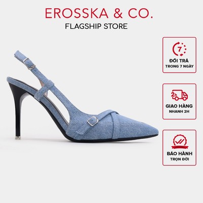 Erosska - Giày cao gót nữ mũi nhọn phối dây đan chéo cách điệu phối khóa cao 10cm - EH046