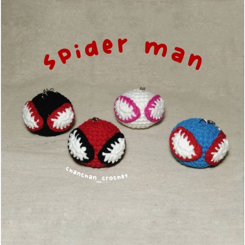 Móc khoá len Spider man bằng len - Handmade by Chanchan crochet