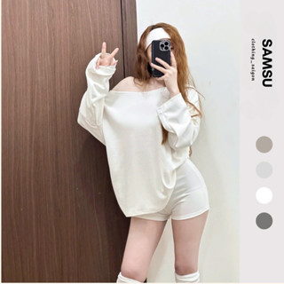 (TẶNG BĂNG ĐÔ) Set Bộ 3 Món Lệch Vai Chất Len Tăm Lông Dày Dặn Thu Đông Basic Dễ Mặc Nhiều Kiểu Chinh Trần Store