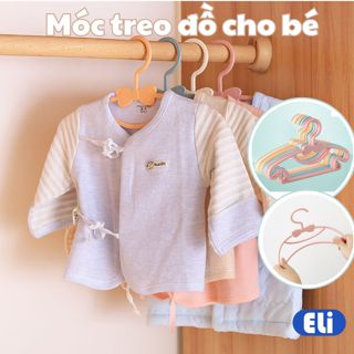 Combo 40 móc treo quần áo trẻ em thiết kế hình nơ dễ thương , Móc phơi đồ trẻ sơ sinh chất liệu nhựa PP an toàn cho bé.