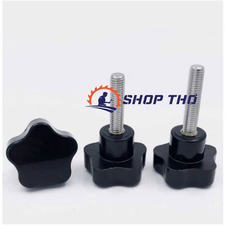 Set 6 cái núm vặn, nút vặn 5 cánh ren M6