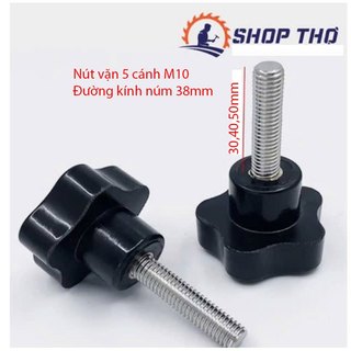 Set 6 cái núm vặn, nút vặn 5 cánh ren M6