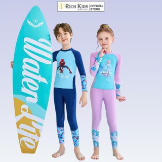 Bộ Đồ Bơi Dài Tay Dài Chân Cho Bé Trai Bé Gái Từ 20kg Đên 39kg Co Giãn, Giữ Nhiệt Tốt Cho Bé