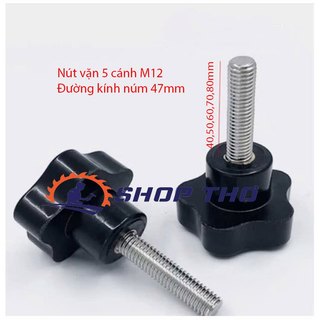 Nút vặn 5 cánh M12 thân sắt mạ kẽm