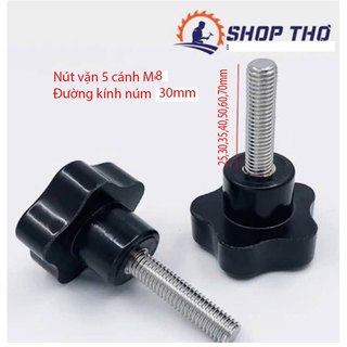 Nút vặn 5 cánh M12 thân sắt mạ kẽm