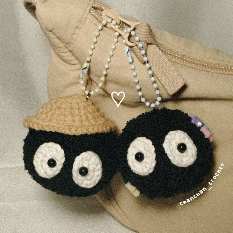 Móc khoá cặp bồ hóng bằng len - Handmade by Chanchan crochet