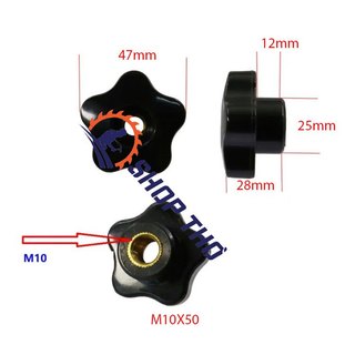 Núm vặn xuyên tâm ren  M6, M8, M10  (núm thủng)
