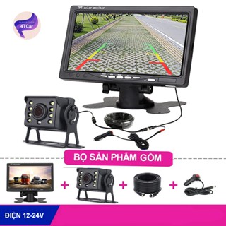 Màn hình 7 inch và camera lùi cho xe tải 12-24V lắp cho xe công trình , ô tô, máy xúc, cẩu nguồn cắm tẩu