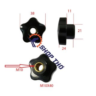 Núm vặn xuyên tâm ren  M6, M8, M10  (núm thủng)