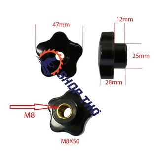 Núm vặn xuyên tâm ren  M6, M8, M10  (núm thủng)
