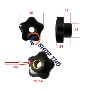 Núm vặn xuyên tâm ren  M6, M8, M10  (núm thủng)