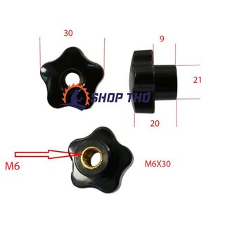 Núm vặn xuyên tâm ren  M6, M8, M10  (núm thủng)