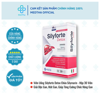  Silyforte Detox - Giải Độc Gan Bổ Gan Mát Gan Tăng Cường Chức Năng Gan Chứa Silymarin  Hộp 30v  