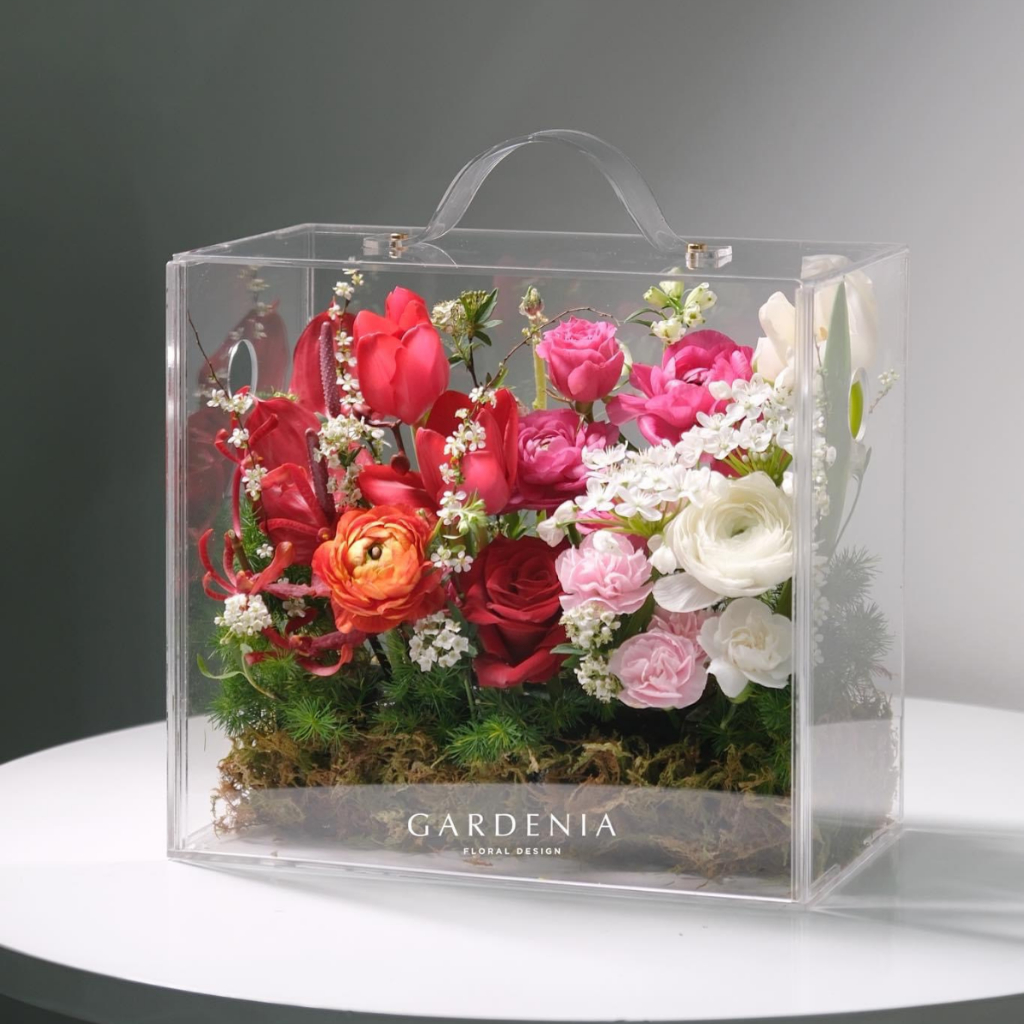 Hộp vali đựng quà - Hộp Hoa Mica Trong Suốt - Hộp Quà Tết Trong Suốt - Hộp Hoa Vali Mica