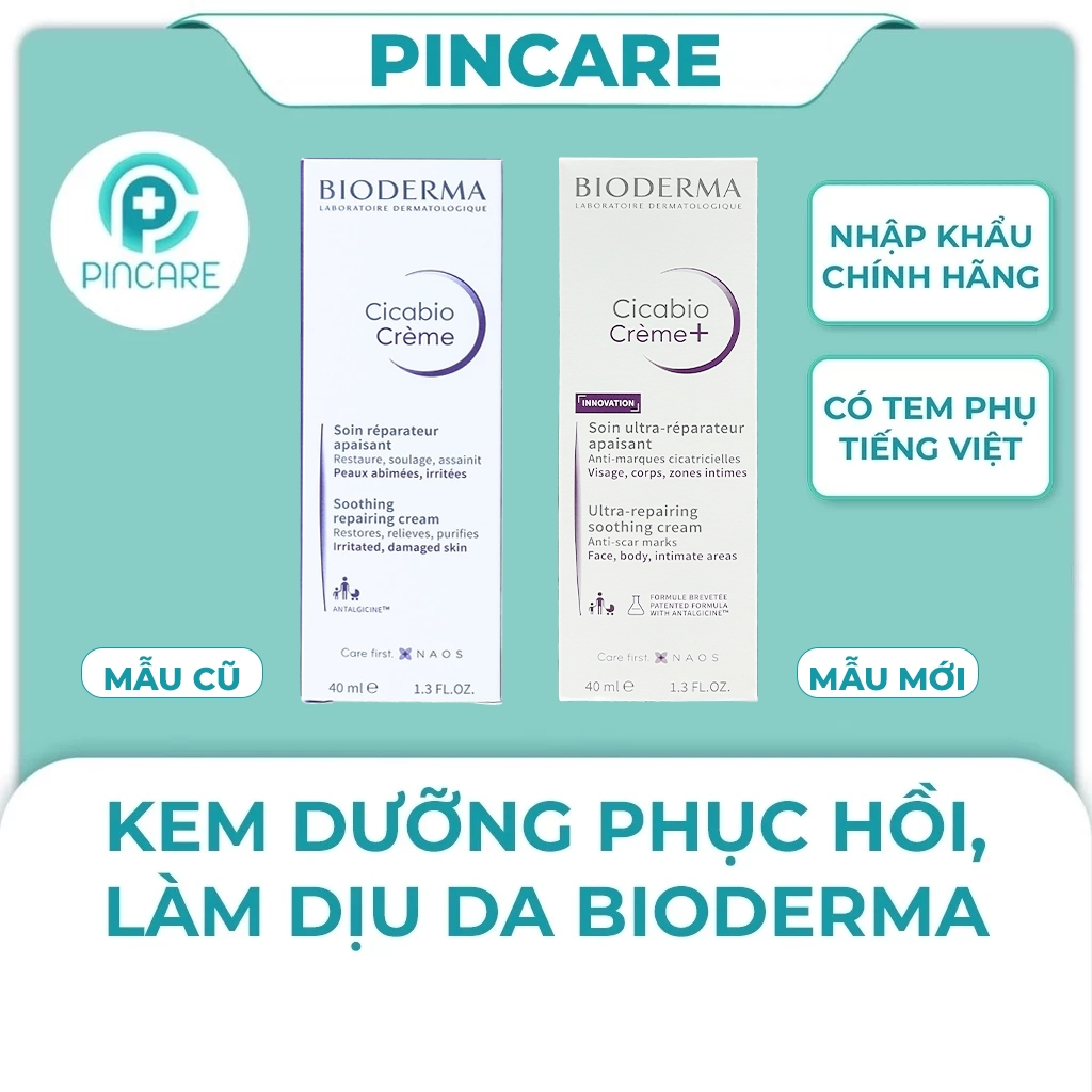 Kem dưỡng phục hồi da Bioderma tím Cicabio Cream+ 40ml - Hàng chính hãng - PINCARE Health & Beauty