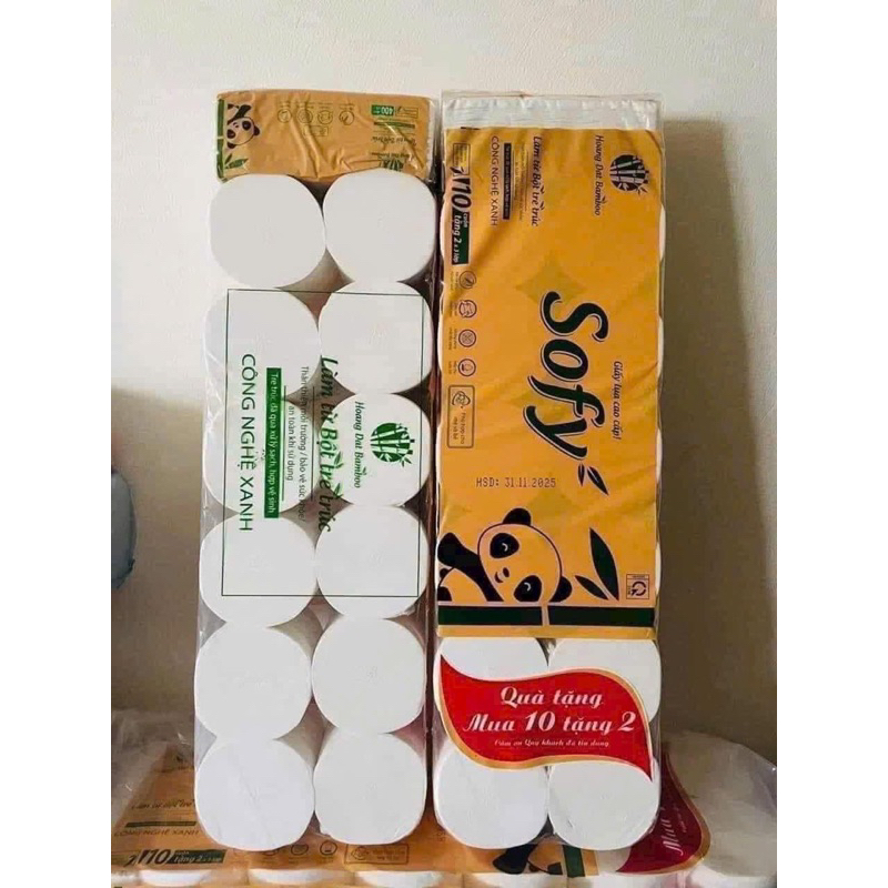 GIẤY VỆ SINH SOFY VÀNG  ko lõi